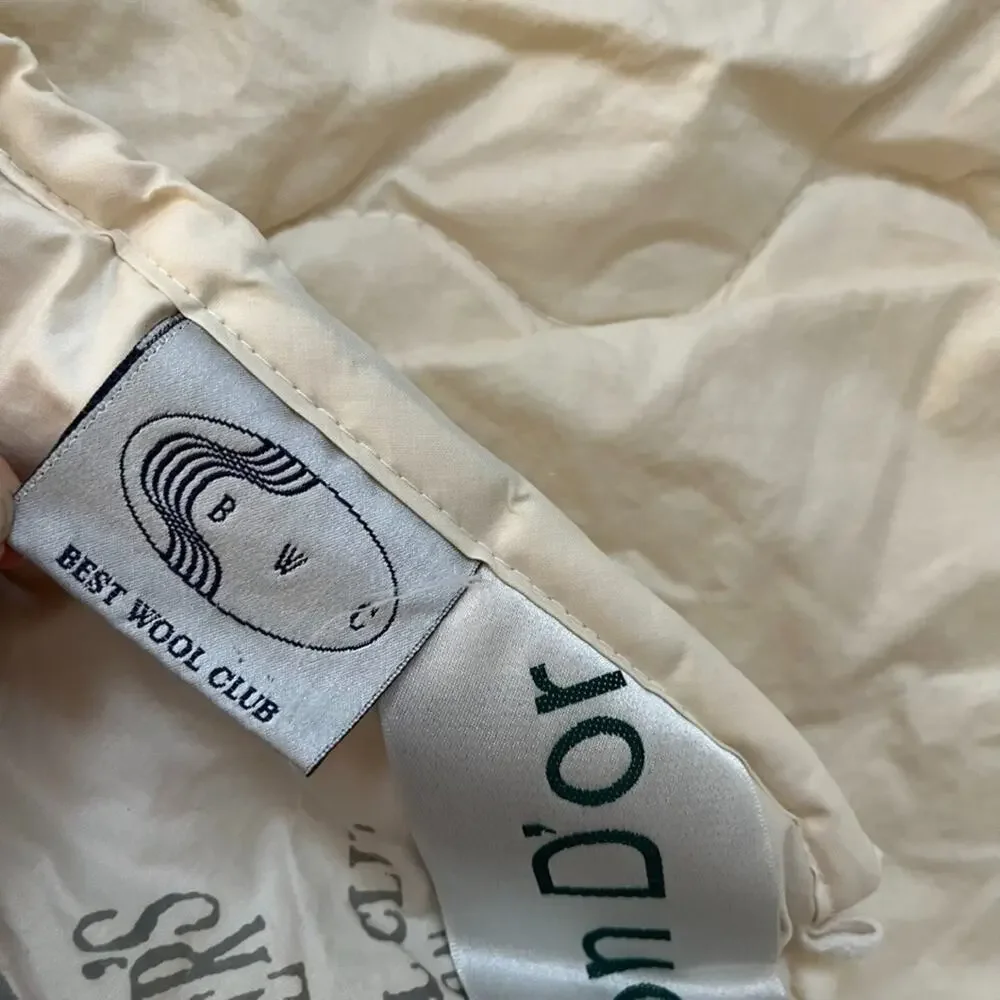 Maison Dor Best Wool Club Cream EU Single Duvet Insert Wool Filled 78x67